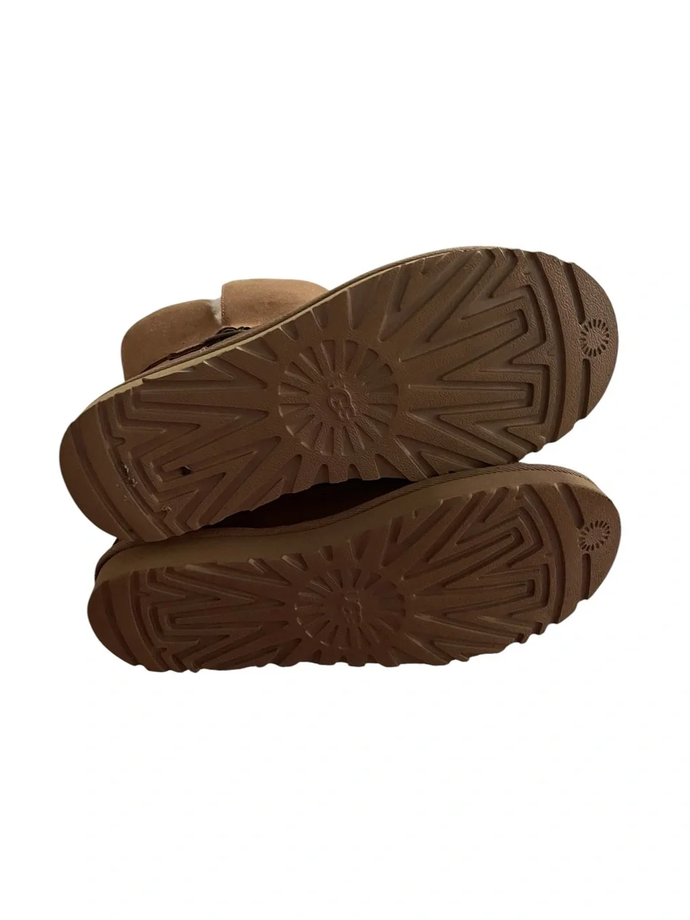 UGG Chestnut Brown Shearling-Lined Winter Bellina Belted Boots Size 9